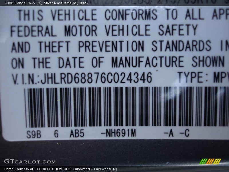 Silver Moss Metallic / Black 2006 Honda CR-V EX