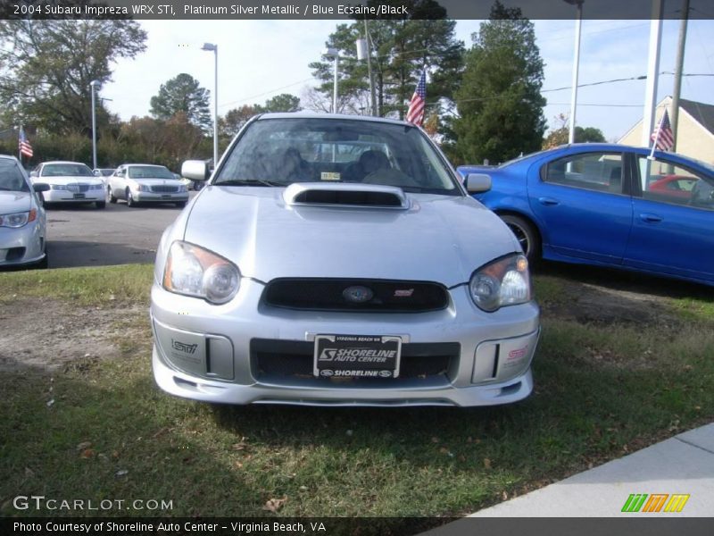 Platinum Silver Metallic / Blue Ecsaine/Black 2004 Subaru Impreza WRX STi