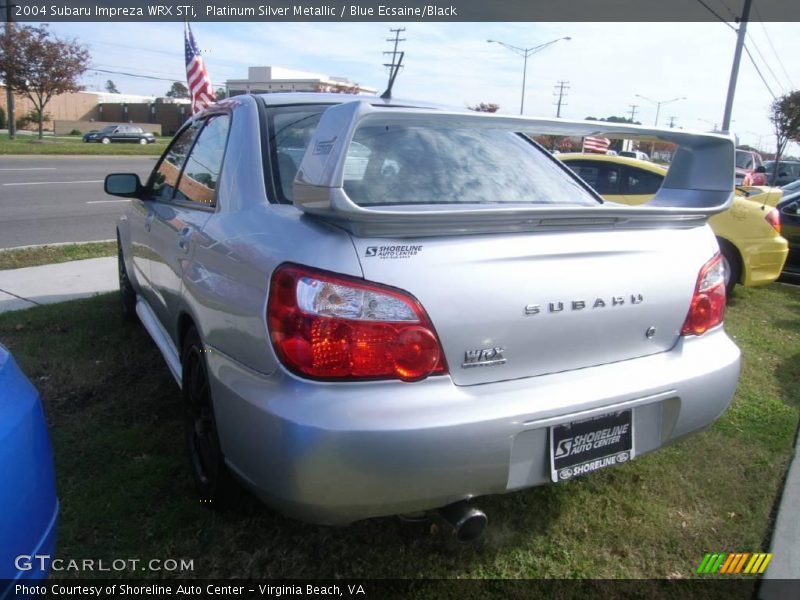 Platinum Silver Metallic / Blue Ecsaine/Black 2004 Subaru Impreza WRX STi