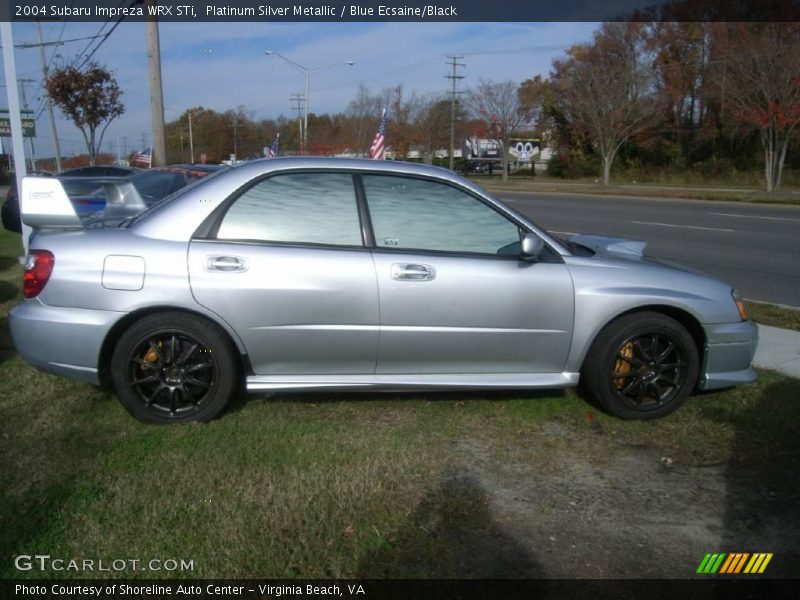 Platinum Silver Metallic / Blue Ecsaine/Black 2004 Subaru Impreza WRX STi