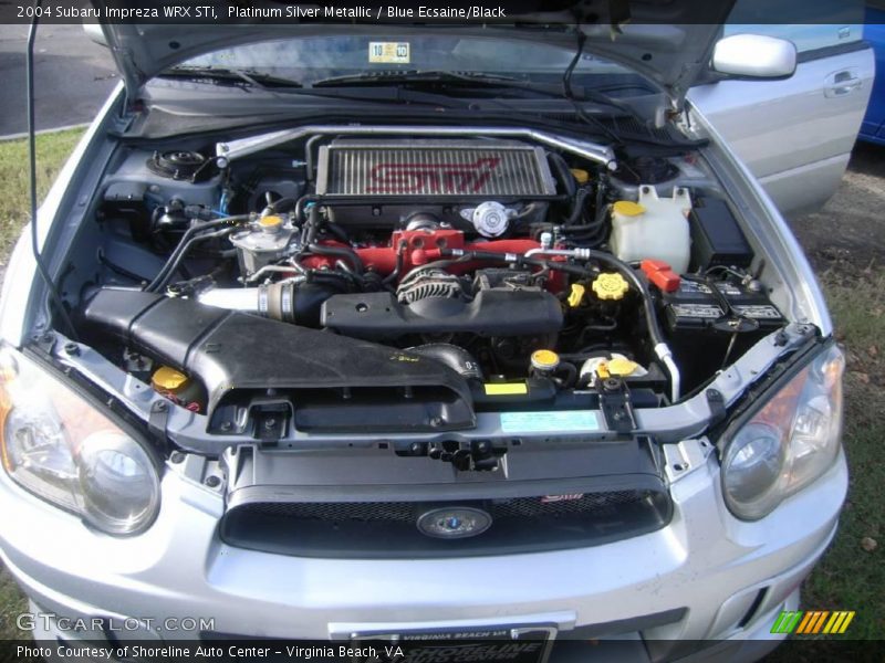 Platinum Silver Metallic / Blue Ecsaine/Black 2004 Subaru Impreza WRX STi