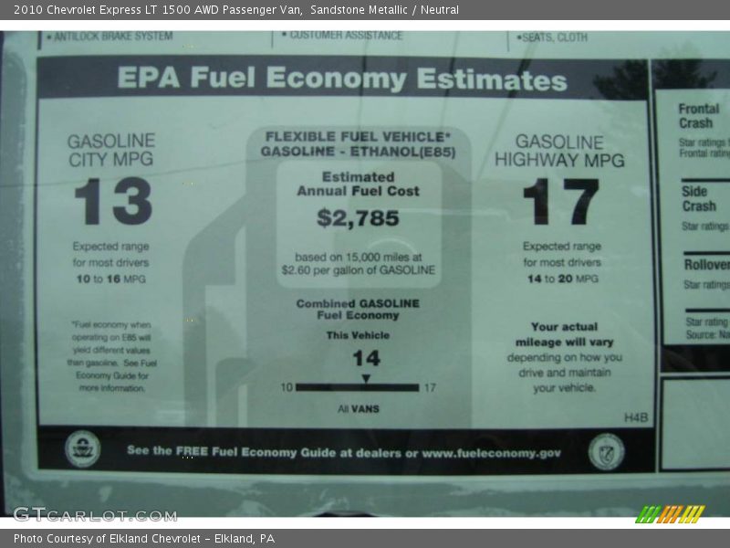 Sandstone Metallic / Neutral 2010 Chevrolet Express LT 1500 AWD Passenger Van