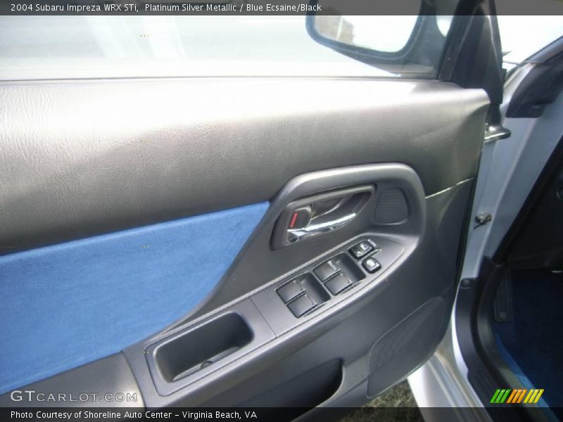 Platinum Silver Metallic / Blue Ecsaine/Black 2004 Subaru Impreza WRX STi