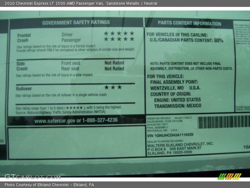 Sandstone Metallic / Neutral 2010 Chevrolet Express LT 1500 AWD Passenger Van