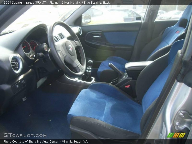 Platinum Silver Metallic / Blue Ecsaine/Black 2004 Subaru Impreza WRX STi