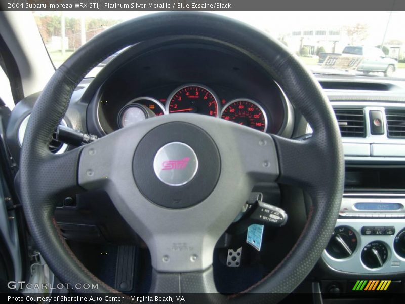 Platinum Silver Metallic / Blue Ecsaine/Black 2004 Subaru Impreza WRX STi
