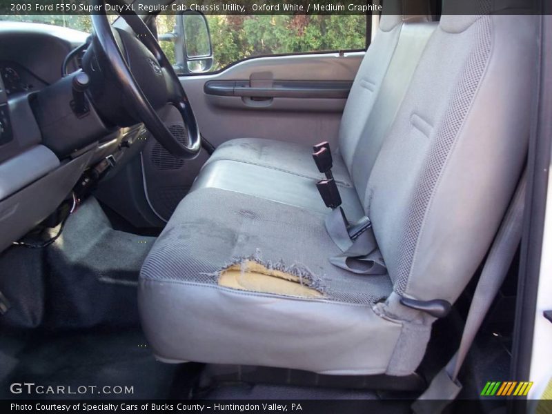 Oxford White / Medium Graphite 2003 Ford F550 Super Duty XL Regular Cab Chassis Utility