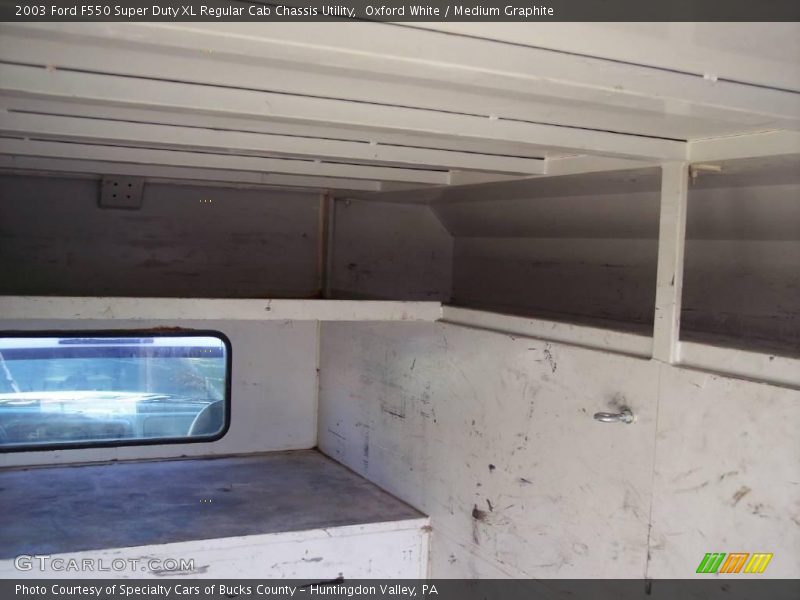 Oxford White / Medium Graphite 2003 Ford F550 Super Duty XL Regular Cab Chassis Utility
