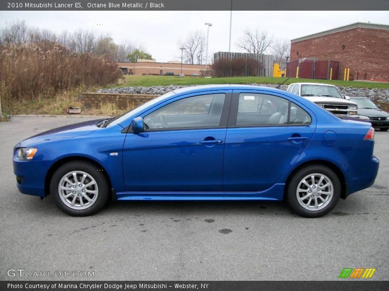 Octane Blue Metallic / Black 2010 Mitsubishi Lancer ES