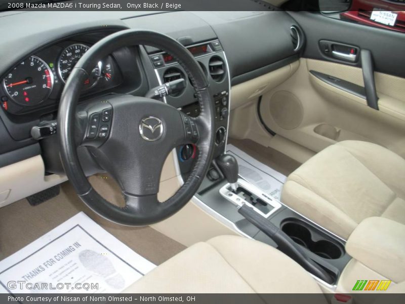 Onyx Black / Beige 2008 Mazda MAZDA6 i Touring Sedan