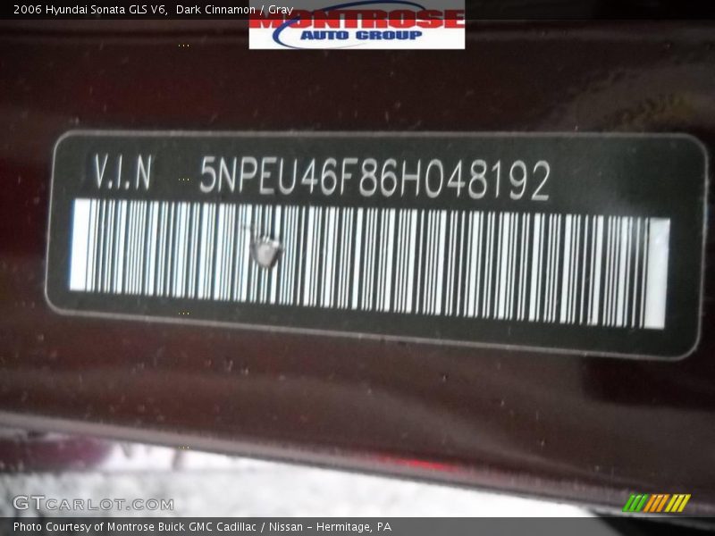 Dark Cinnamon / Gray 2006 Hyundai Sonata GLS V6