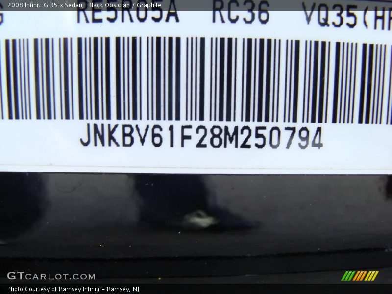 Black Obsidian / Graphite 2008 Infiniti G 35 x Sedan