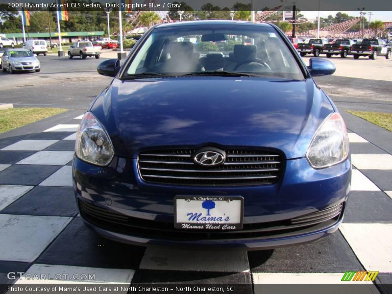 Dark Sapphire Blue / Gray 2008 Hyundai Accent GLS Sedan