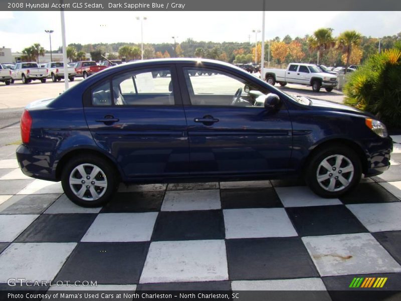 Dark Sapphire Blue / Gray 2008 Hyundai Accent GLS Sedan