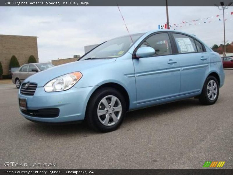 Ice Blue / Beige 2008 Hyundai Accent GLS Sedan