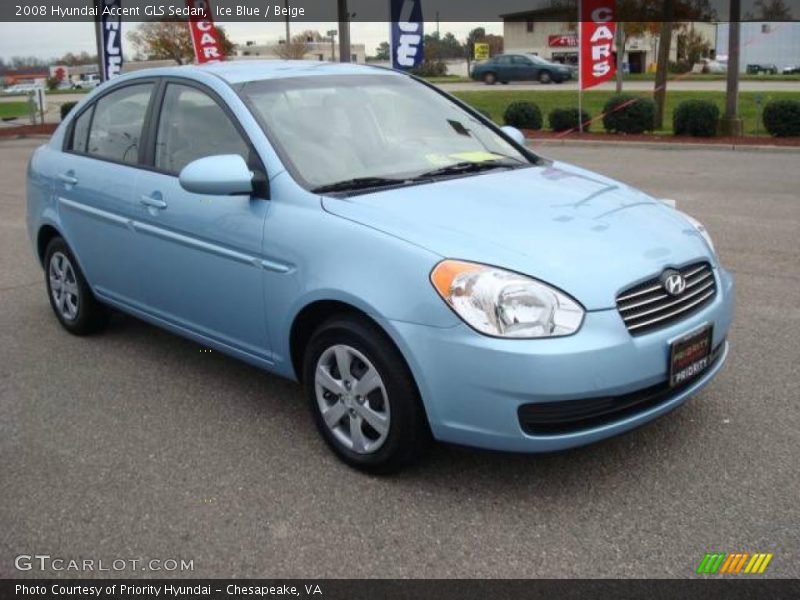 Ice Blue / Beige 2008 Hyundai Accent GLS Sedan