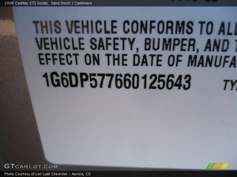Sand Storm / Cashmere 2006 Cadillac CTS Sedan