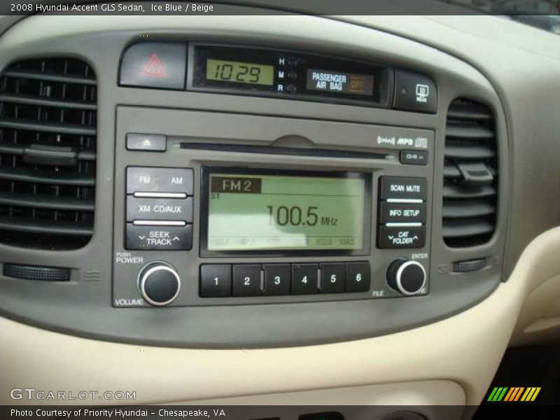 Ice Blue / Beige 2008 Hyundai Accent GLS Sedan