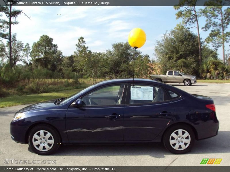 Regatta Blue Metallic / Beige 2008 Hyundai Elantra GLS Sedan