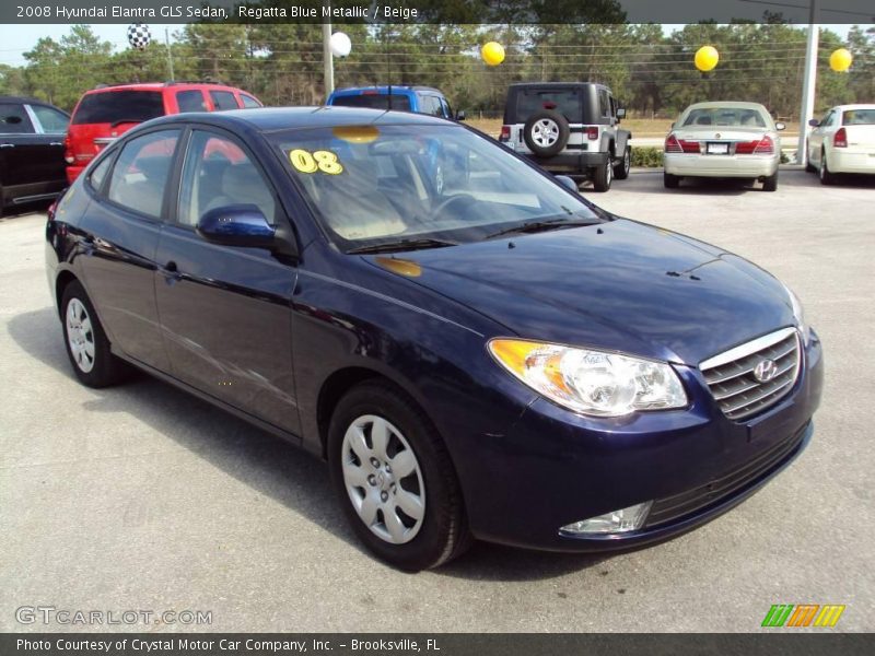 Regatta Blue Metallic / Beige 2008 Hyundai Elantra GLS Sedan