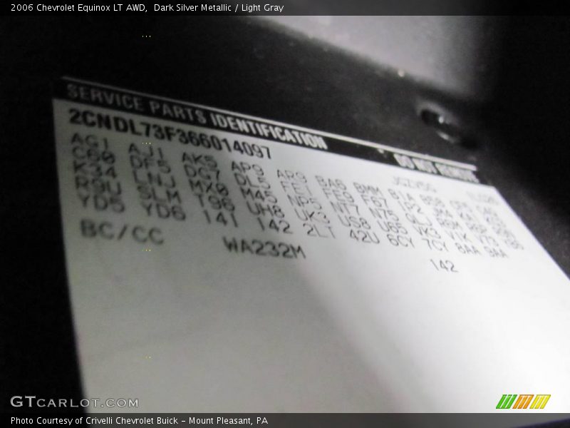 Dark Silver Metallic / Light Gray 2006 Chevrolet Equinox LT AWD