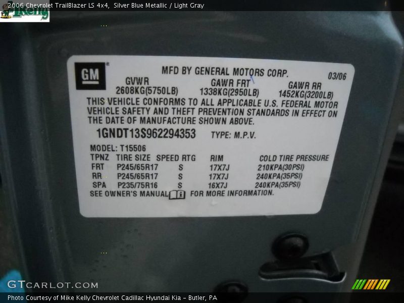 Silver Blue Metallic / Light Gray 2006 Chevrolet TrailBlazer LS 4x4
