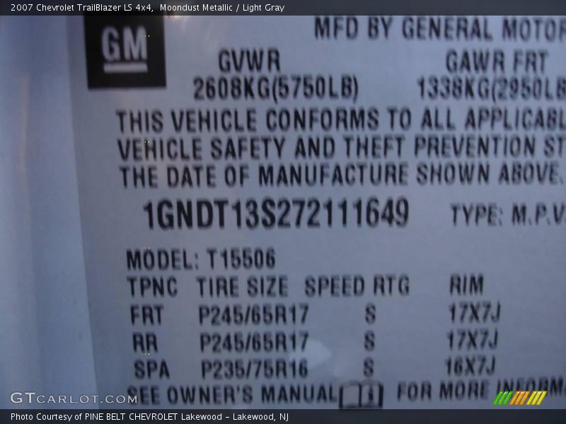 Moondust Metallic / Light Gray 2007 Chevrolet TrailBlazer LS 4x4