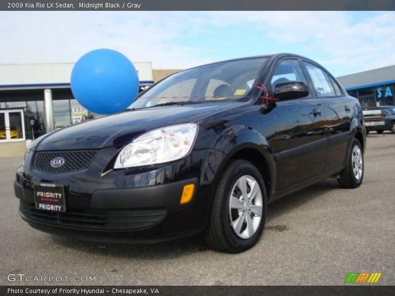 Midnight Black / Gray 2009 Kia Rio LX Sedan