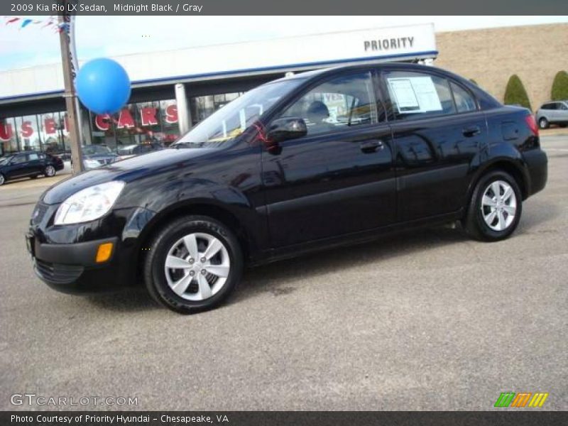 Midnight Black / Gray 2009 Kia Rio LX Sedan