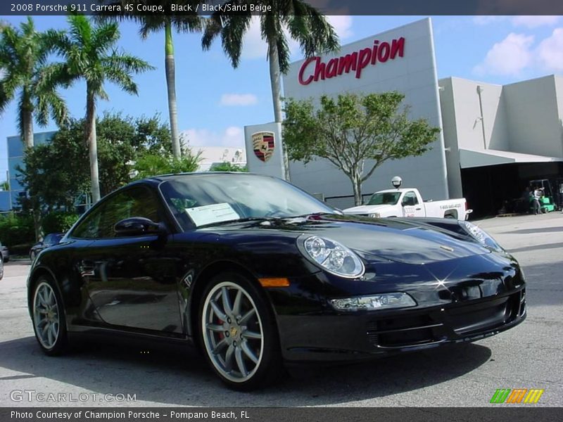 Black / Black/Sand Beige 2008 Porsche 911 Carrera 4S Coupe