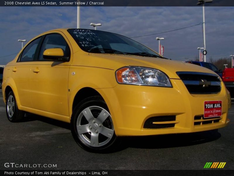Summer Yellow / Charcoal 2008 Chevrolet Aveo LS Sedan