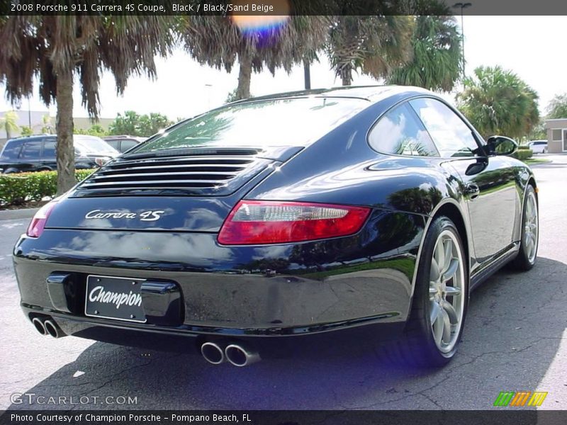 Black / Black/Sand Beige 2008 Porsche 911 Carrera 4S Coupe