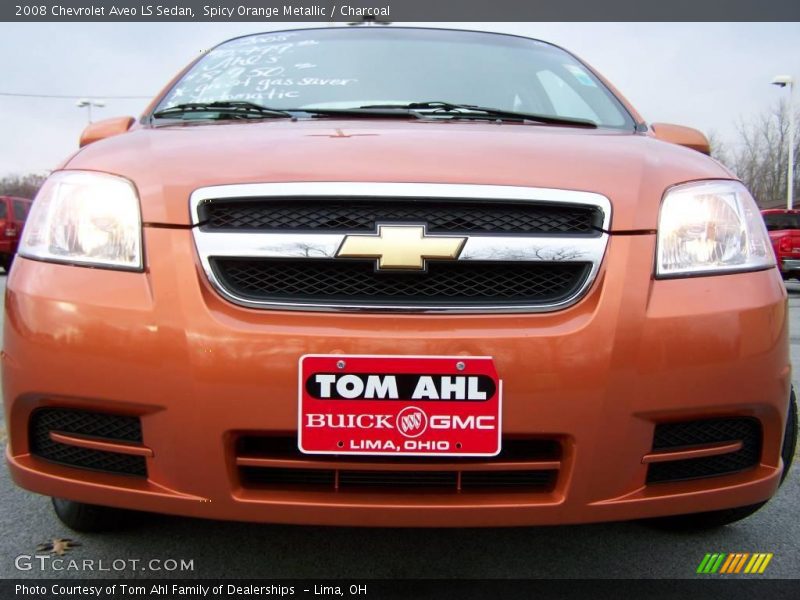 Spicy Orange Metallic / Charcoal 2008 Chevrolet Aveo LS Sedan