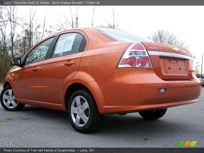 Spicy Orange Metallic / Charcoal 2008 Chevrolet Aveo LS Sedan