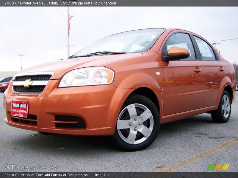 Spicy Orange Metallic / Charcoal 2008 Chevrolet Aveo LS Sedan