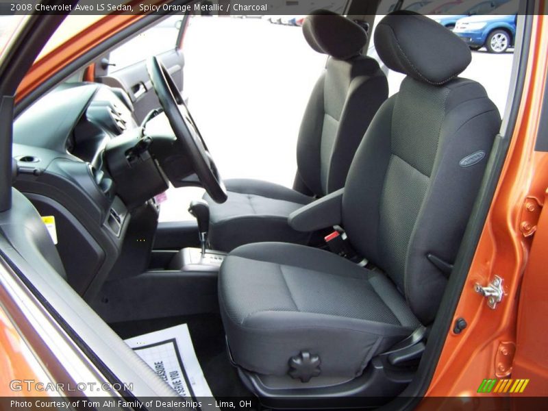 Spicy Orange Metallic / Charcoal 2008 Chevrolet Aveo LS Sedan