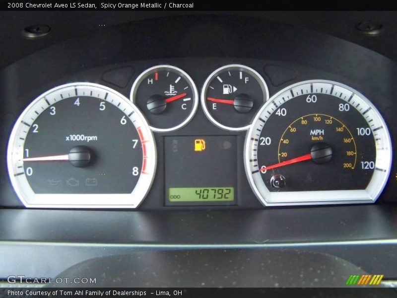 Spicy Orange Metallic / Charcoal 2008 Chevrolet Aveo LS Sedan