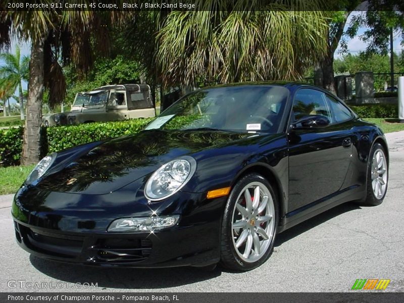 Black / Black/Sand Beige 2008 Porsche 911 Carrera 4S Coupe