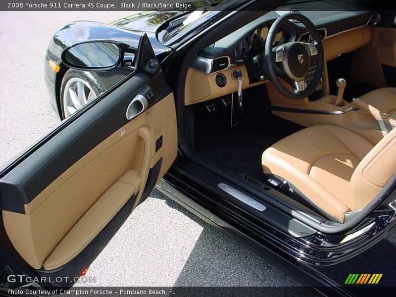 Black / Black/Sand Beige 2008 Porsche 911 Carrera 4S Coupe