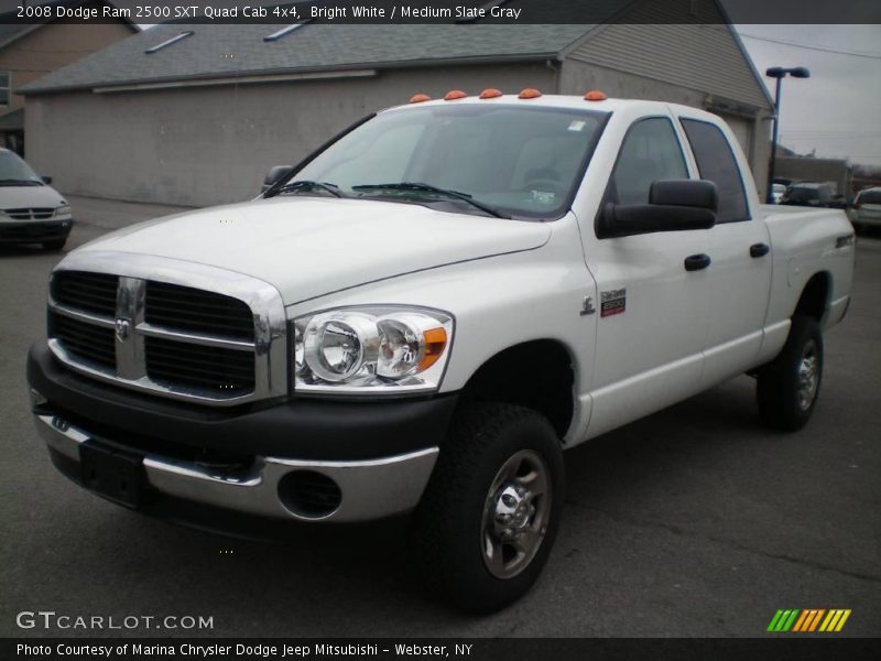 Bright White / Medium Slate Gray 2008 Dodge Ram 2500 SXT Quad Cab 4x4