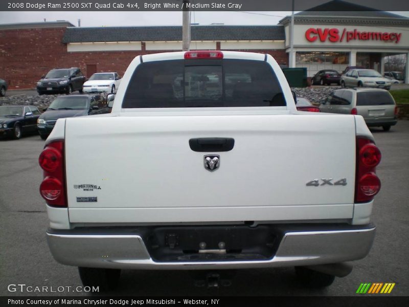 Bright White / Medium Slate Gray 2008 Dodge Ram 2500 SXT Quad Cab 4x4