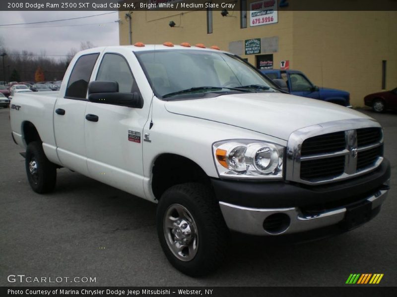 Bright White / Medium Slate Gray 2008 Dodge Ram 2500 SXT Quad Cab 4x4
