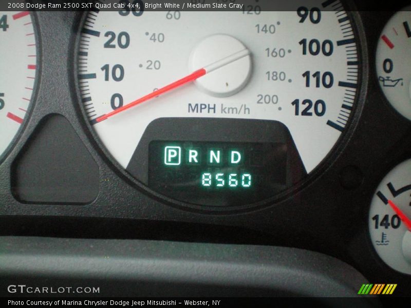 Bright White / Medium Slate Gray 2008 Dodge Ram 2500 SXT Quad Cab 4x4