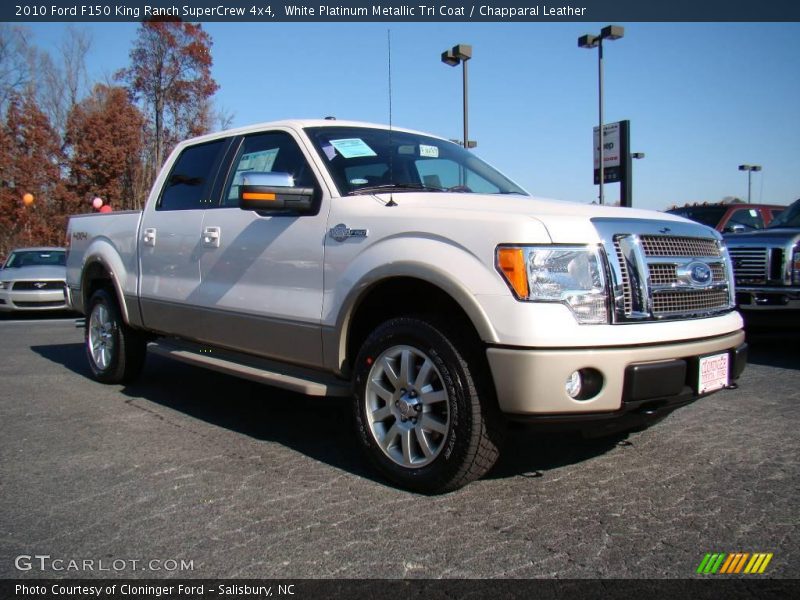 White Platinum Metallic Tri Coat / Chapparal Leather 2010 Ford F150 King Ranch SuperCrew 4x4