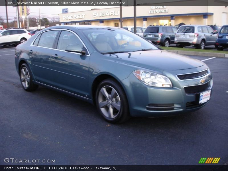 Silver Moss Metallic / Cocoa/Cashmere 2009 Chevrolet Malibu LT Sedan