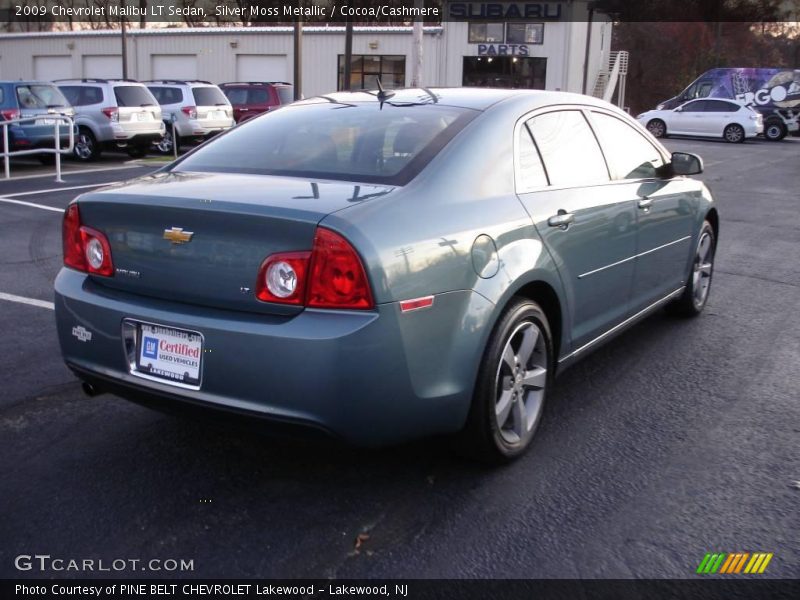 Silver Moss Metallic / Cocoa/Cashmere 2009 Chevrolet Malibu LT Sedan