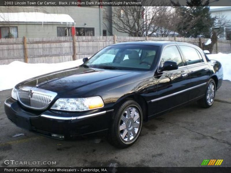 Black / Medium Dark Parchment/Light Parchment 2003 Lincoln Town Car Cartier