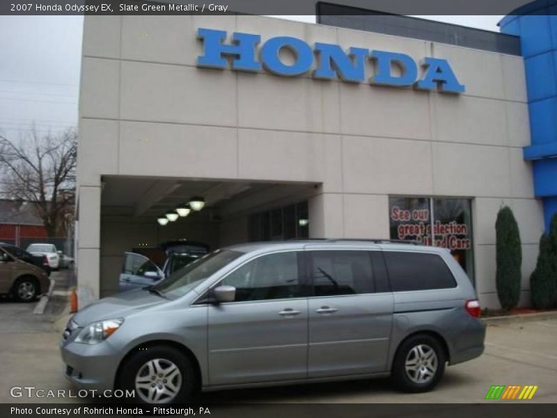 Slate Green Metallic / Gray 2007 Honda Odyssey EX
