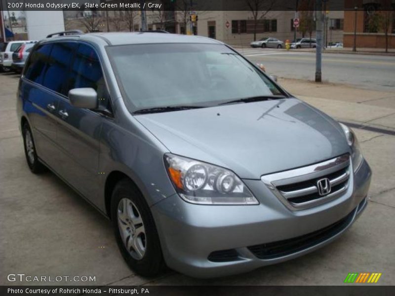 Slate Green Metallic / Gray 2007 Honda Odyssey EX