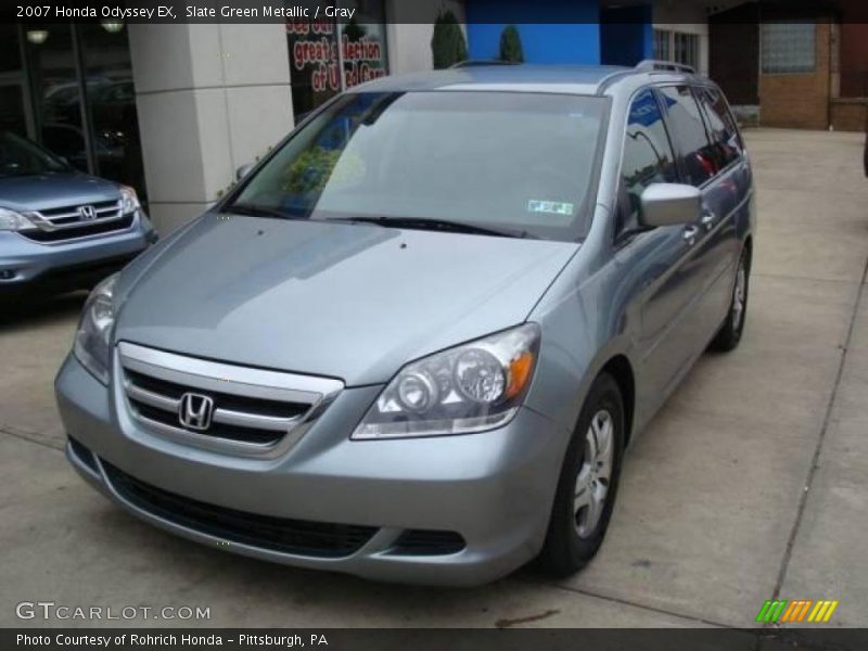 Slate Green Metallic / Gray 2007 Honda Odyssey EX